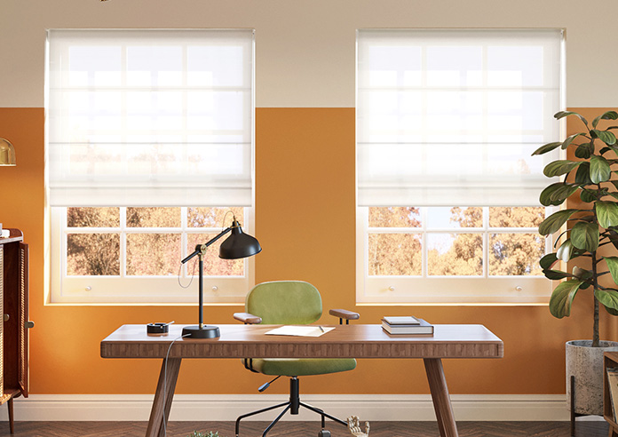 Pavia Voile, White Primrose - Roman Blind - Image 3